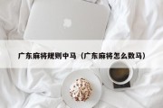 广东麻将规则中马（广东麻将怎么数马）