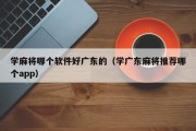 学麻将哪个软件好广东的（学广东麻将推荐哪个app）