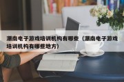 潮南电子游戏培训机构有哪些（潮南电子游戏培训机构有哪些地方）