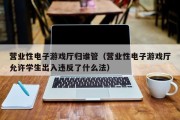 营业性电子游戏厅归谁管（营业性电子游戏厅允许学生出入违反了什么法）