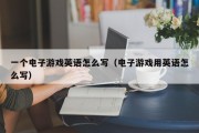 一个电子游戏英语怎么写（电子游戏用英语怎么写）