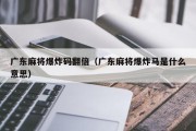 广东麻将爆炸码翻倍（广东麻将爆炸马是什么意思）